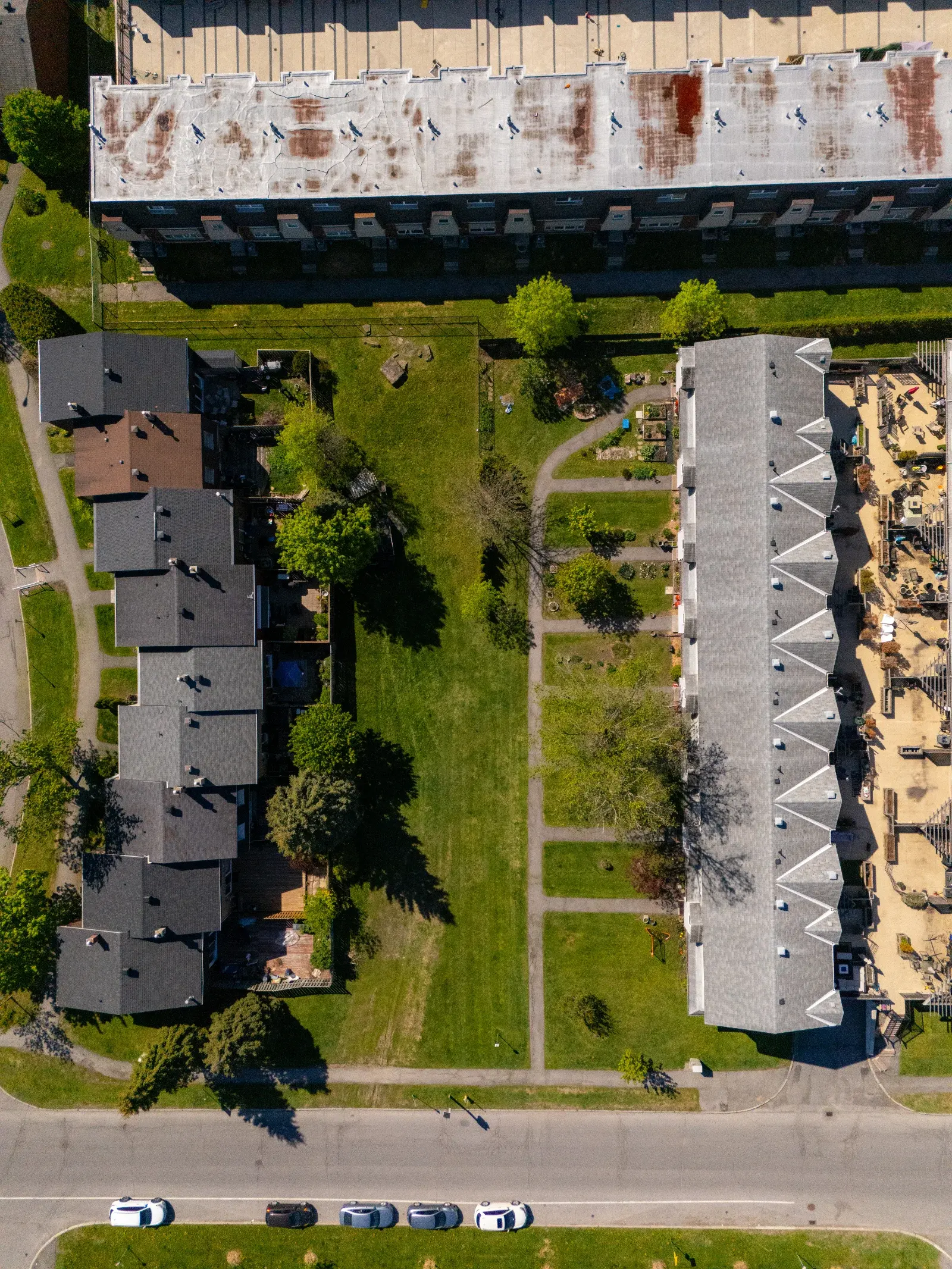 Aerial view of a commercial property maintained by Ridge Rock Group