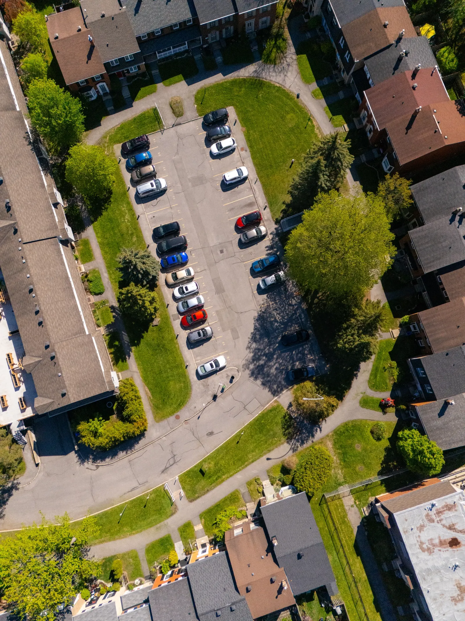 Aerial view of a commercial property maintained by Ridge Rock Group